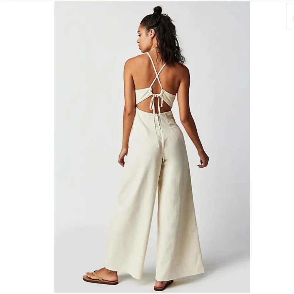 💙🩵 FREE PEOPLE CURVY SOUL TIES ONE-PIECE JUMPSUIT 🩵💙
